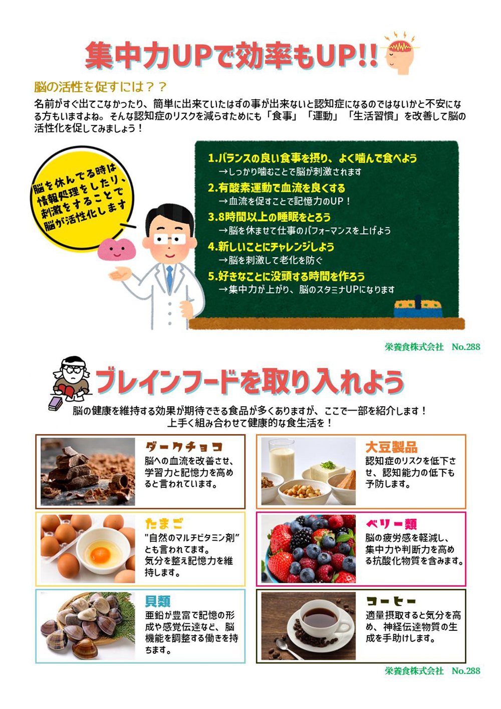 卓上メモ・栄養かわら版